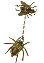 Vintage 1950s 3D Spider and Fly Novelty Brooch - New!