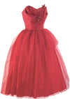 Vintage 1950s Red Tulle Cocktail Dress - New!