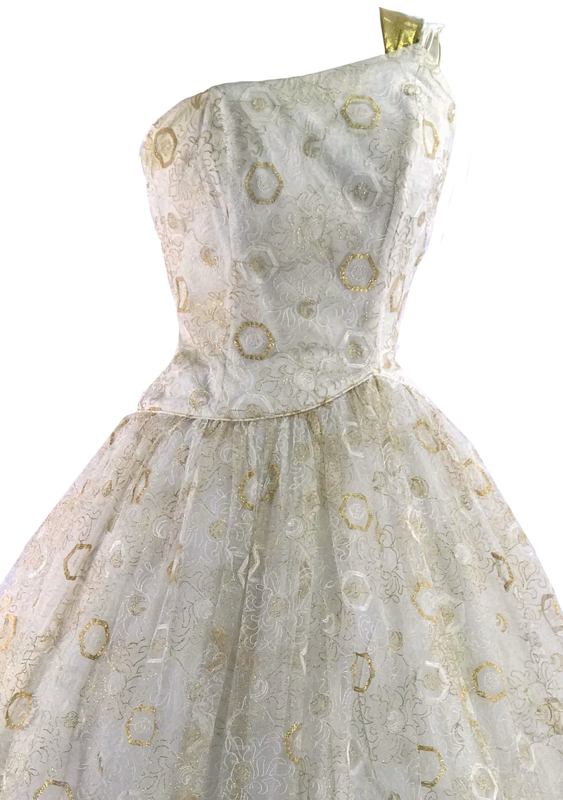 Gold vintage on sale dress 1950s cocktail