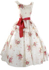 Vintage 1950s Pink Roses Bouquet Pique Dress  - New!