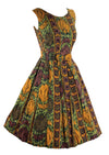 Late 1950s Early 1960s Tulip Print Cotton Dress- New!