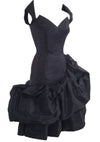 Vintage 1950s Black Draped Couture Cocktail Dress - New!