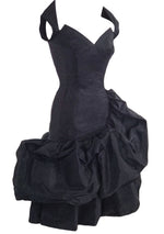 Vintage 1950s Black Draped Couture Cocktail Dress - New!