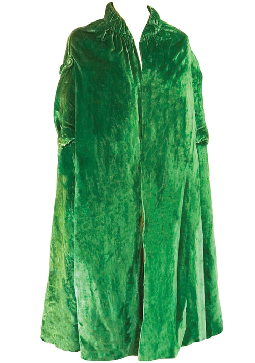 Vintage 1920s  Green Velvet Flapper  Cape - New!