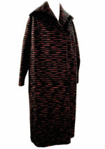 1950s Couture Lilli Ann Black and Red Wool Clutch Coat- New!