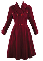 Stunning 1940s Merlot Colour Wool Coat- New!