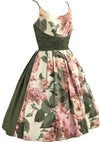 Stunning 1950s Roses & Lilacs Cotton Dress- New!