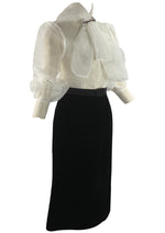 Vintage Late 1950s Black Velvet Straight Skirt- New!