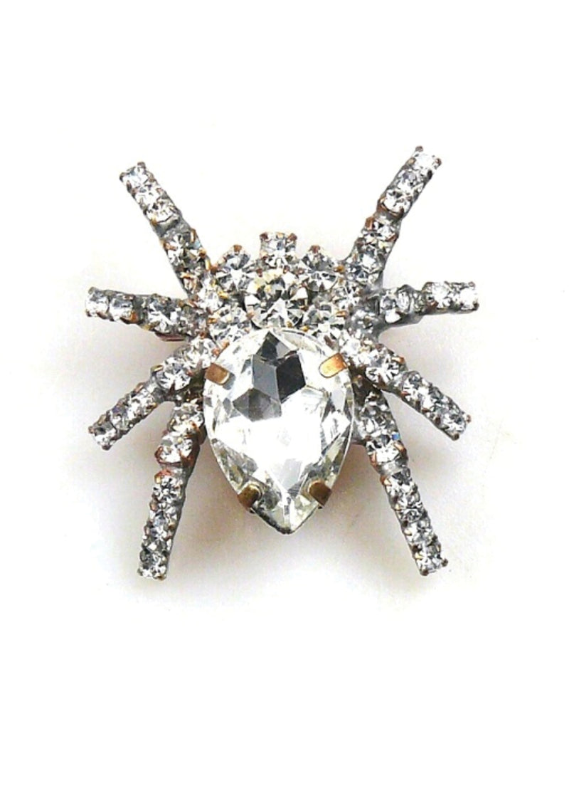 Stunning Czech Clear Crystal Spider Brooch  - New!