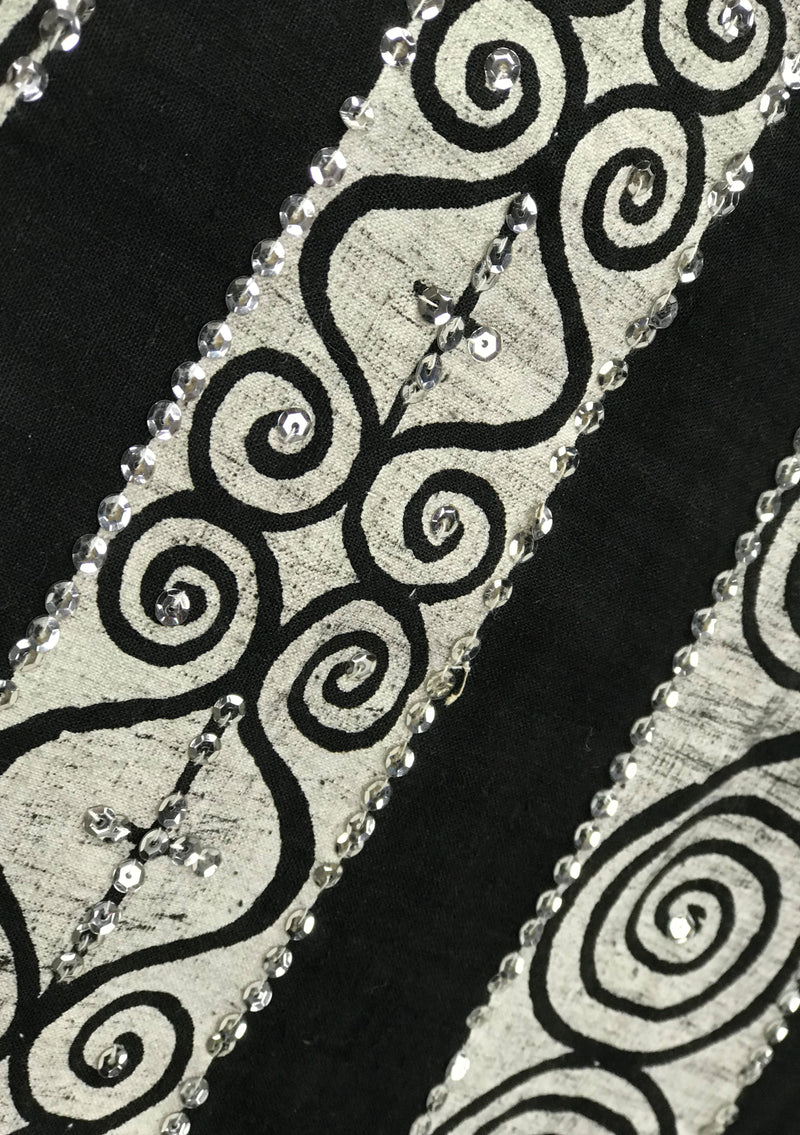 Late 1940s Early 1950s Mexican Print Sequin Skirt  New!