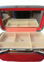 Early 1960s Red Samsonite Travel Makeup Case- New! (ON HOLD)