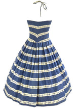 Vintage 1950s Blue and White Circles Cotton Sundress - NEW!
