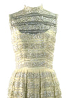 1960s Ivory Net Sequinned Designer Party Dress - New!