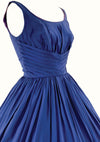 Vintage 1950s Indigo Blue Rayon Party Dress - New!