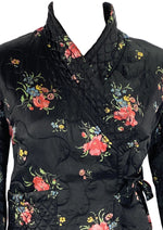 Stunning Early 1930s Black Floral Quilted Jacket  - NEW!