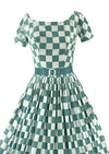 Late 1950s Suzy Perette Designer Checkerboard Cotton Dress- New!