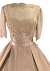 1950s Carlye Designer Mushroom Pink Lace Party Dress - New!