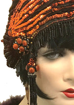 Rare 1920s Bronze Evening Cloche Headpiece - New!