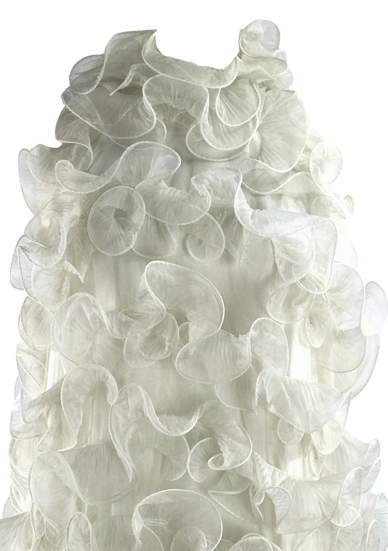 Vintage 1960s Ivory Organza Ruffle Dress- New! (ON HOLD)