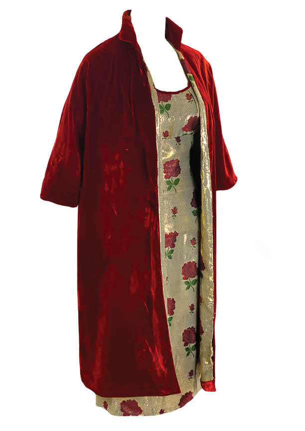 1950s Don Loper Designer Red Rose Lamé Ensemble- New! – Coutura Vintage 1950s Don Loper Designer Red Rose Lamé Ensemble- New! – Coutura Vintage