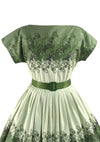 Late 1950s Green Trailing ivy Border Print Dress- New! (ON HOLD)