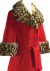 1960s Lilli Ann Red Cape Suit with Fur Trim- New!