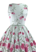 Vintage 1950s Pink Carnations Pique Dress - New! (SOLD)