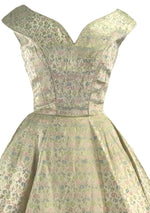 1950s Designer Golden Brocade Wedding Party Dress - New! (Layaway)