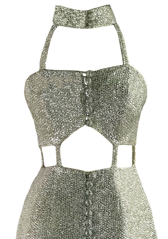 Iconic 1960s Designer Space Age Lurex Dress- New!