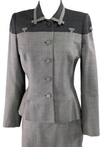 Couture 1940s Charcoal Lilli Ann Fine Weave Wool Suit - New!