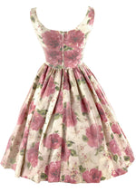 Vintage Late 1950s Pink Roses Dress with Overlay- NEW!