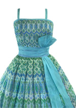 1950s Peacock Plaid Silk Organza Party Dress  - New!