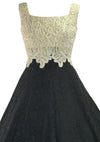 Lovely Late 1950s Black and Cream Lace Dress- New!