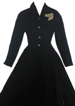 Gorgeous 1950s Black Velvet Princess Coat- New! (ON HOLD)