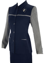 Rare 1940s Navy & Herringbone Lilli Ann Designer Suit- New! (SOLD)