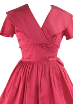 Late 1950s Early 1960s Cranberry Pink Day Dress - New!