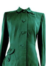 Rare Early Couture 1940s Green Lilli Ann Suit - New! ( ON HOLD)