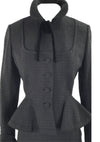 Vintage Couture 1950s Black Textured Wool Lilli Ann Suit - New!