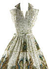 Vintage 1950s Dragon Print Cotton Dress- New!