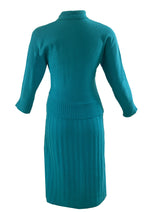 Vintage 1950s Turquoise Knit Beaded Suit - NEW!