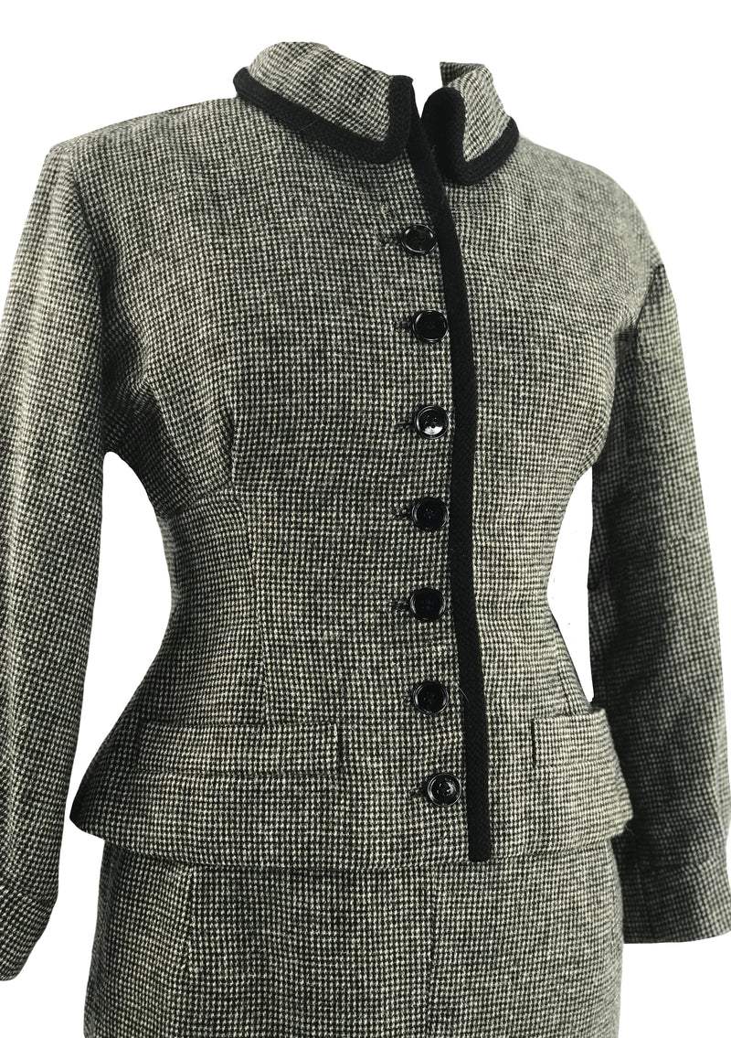 1950s B&W Houndstooth Designer Suit- New!