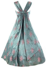 Vintage Late 1950s Pink and Blue Floral Brocade Cocktail Dress- NEW!