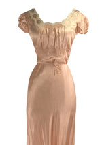 Lovely 1940s Peach Rayon Satin Nightdress- New!