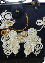 Early 1960s Poodle Bucket Bag with Sequins - New! (RESERVED FOR Jacquie)
