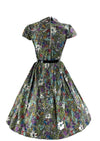 Vintage 1950s Floral Novelty Print Cotton Dress - NEW!