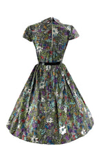 Vintage 1950s Floral Novelty Print Cotton Dress - NEW!