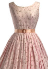 Late 1950s Pink & White Checks and Rosebuds Cotton Dress- New!