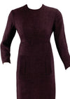 Vintage 1960s Merlot Coloured Flecked Wool Dress- New!