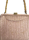 Vintage 1950s - 1960s Pink Raffia Handbag-  New!