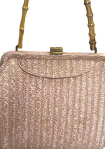 Vintage 1950s - 1960s Pink Raffia Handbag-  New!